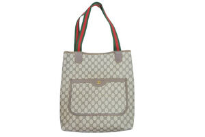 Gucci Tote Bag Shoulder Sherry GG Supreme Beige Gold
